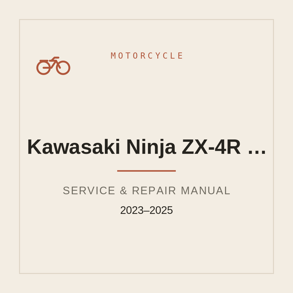 Kawasaki Ninja ZX-4R ABS Service manual 2023-2025 — repair manual cover