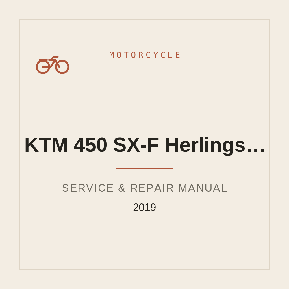 KTM 450 SX-F Herlings Replica/Factory Edition 2019 Manuale di riparazione — repair manual cover