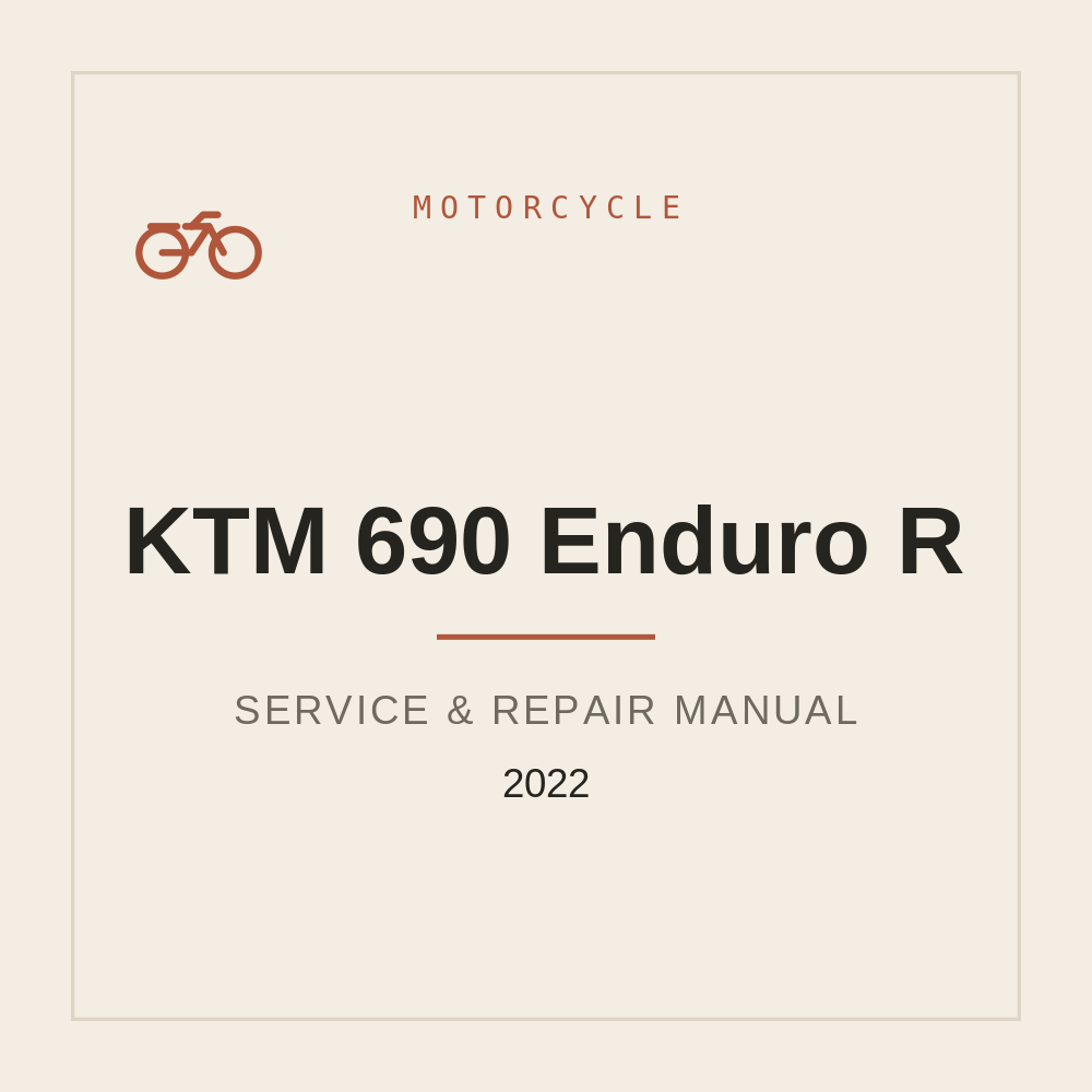 KTM 690 Enduro R 2022 Workshop Repair Manual — repair manual cover