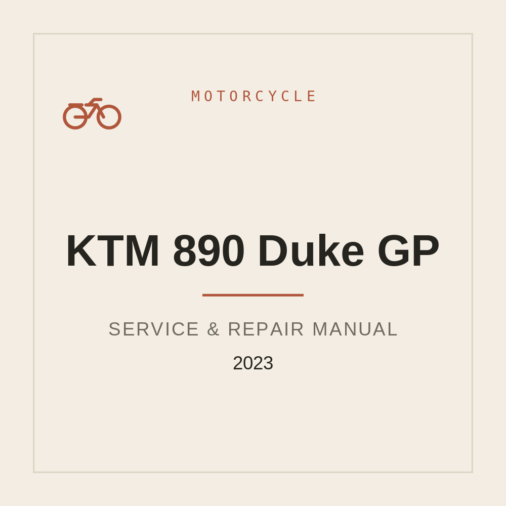 KTM 890 Duke GP Service Workshop manual 2023 — repair manual cover