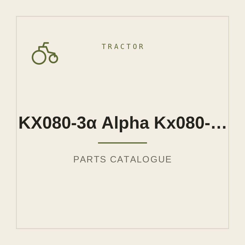 KX080-3α Alpha Kx080-3a Kubota Spare parts list — repair manual cover