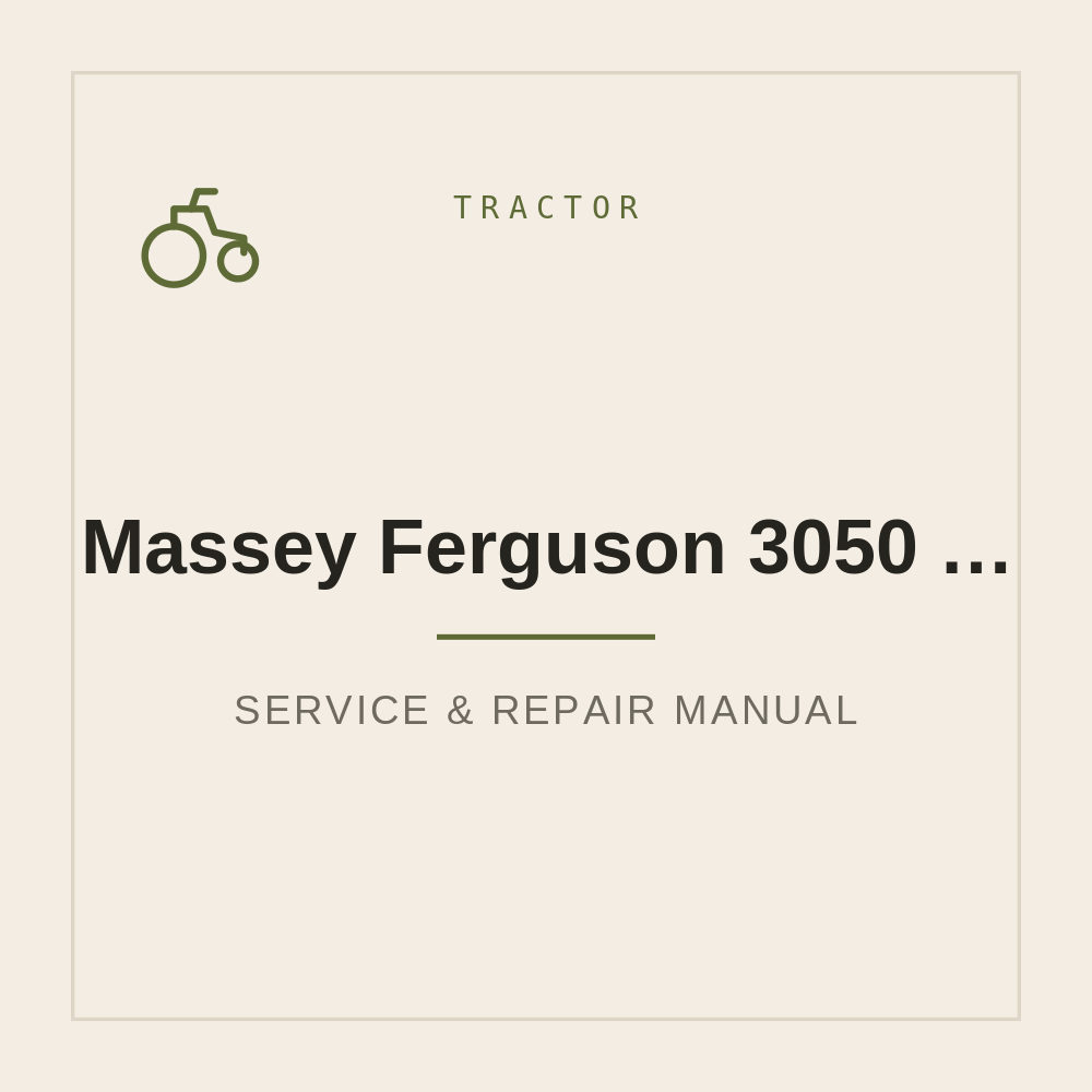 Massey Ferguson 3050 3060 3065 3070 3080 3095 3115 3120 3125 3140 Service Manual — repair manual cover