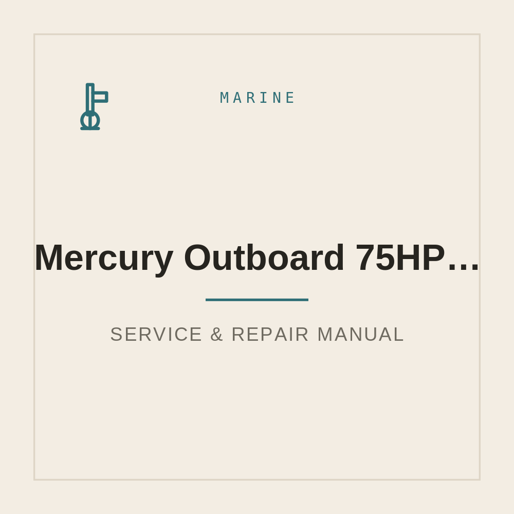 Mercury Outboard 75HP 90HP (Non-EFI) Carburetor Service manual — repair manual cover