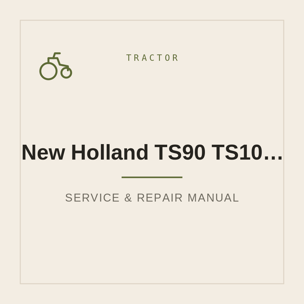 New Holland TS90 TS100 TS110 Electrical System Repair Manual — repair manual cover