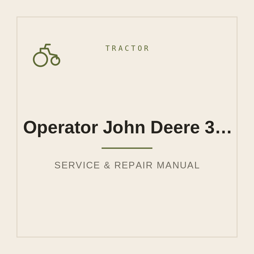 Operator manual John Deere 350C and 400C — repair manual cover