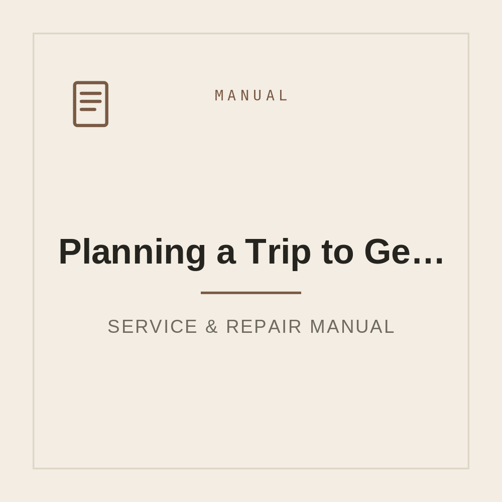 Planning a Trip to Germany? Here’s What You Should Know - 75 Answers — repair manual cover