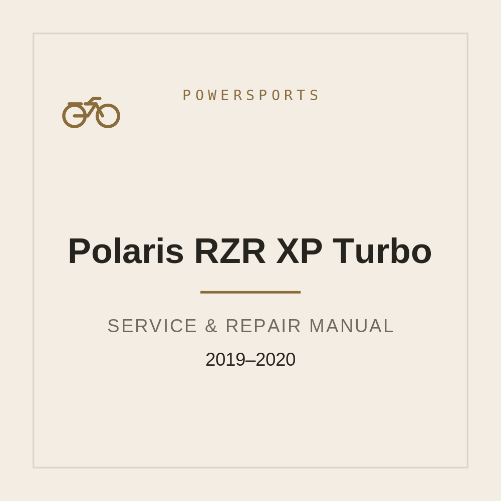 Polaris RZR XP Turbo Service Repair manual 2019-2020 — repair manual cover