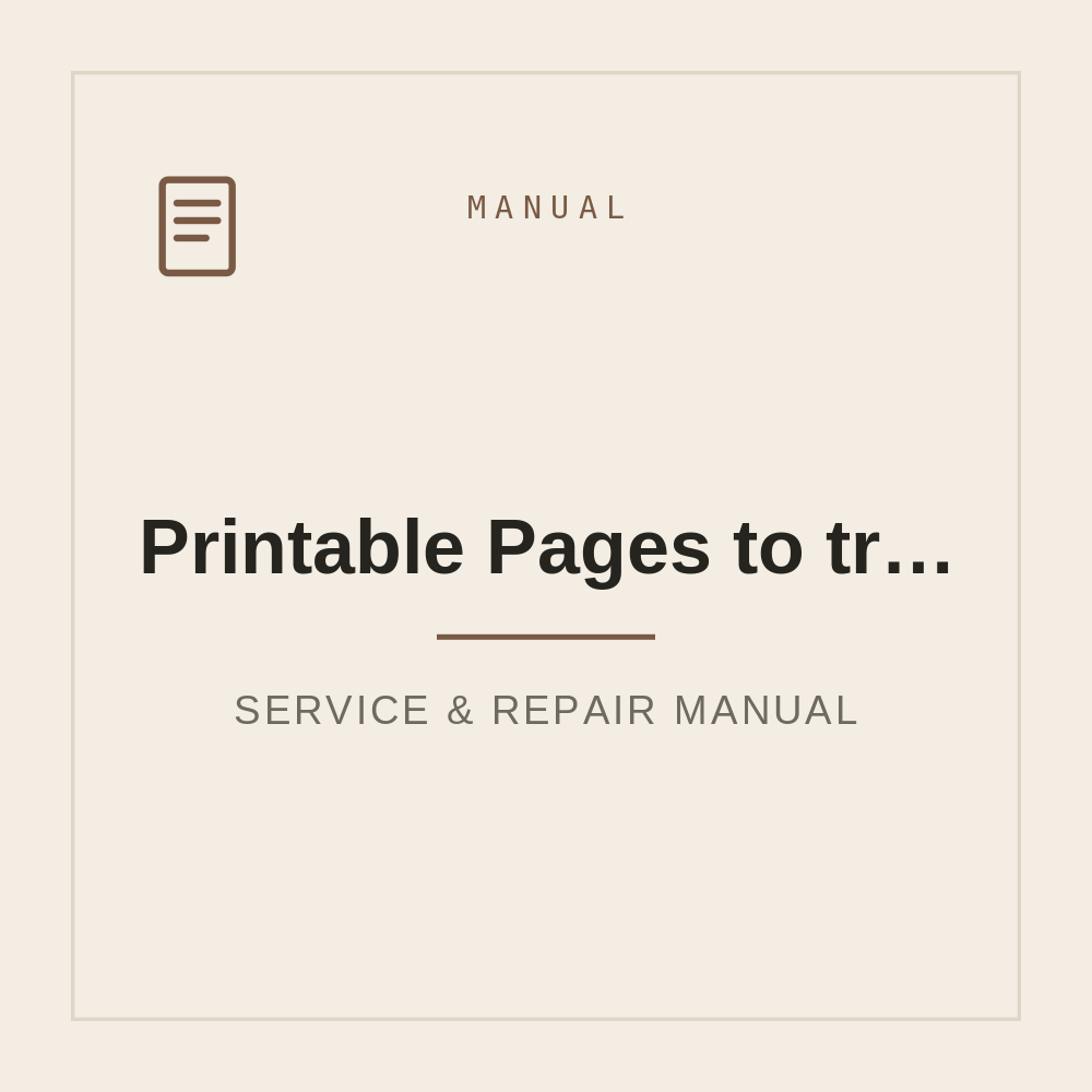 Printable Pages to track goals and stats Workout & Nutrition — repair manual cover