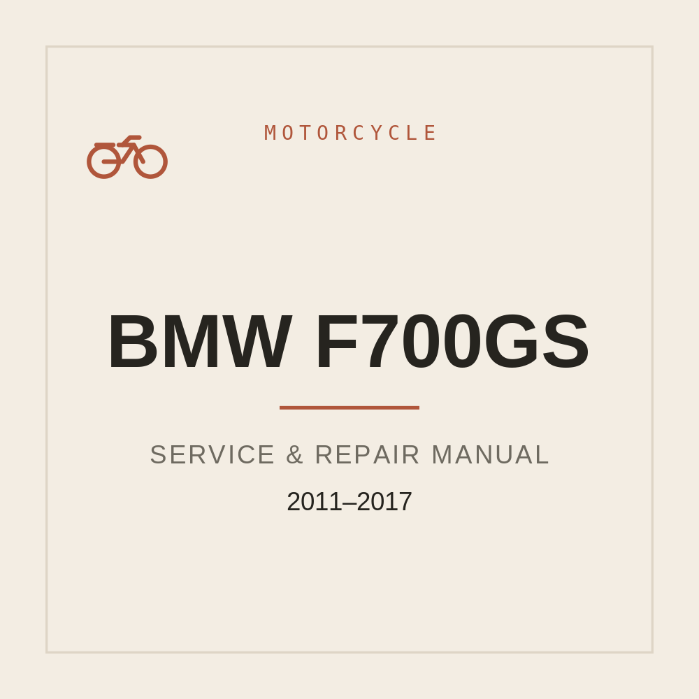Repair Manual For BMW F700GS (2011-2017) — repair manual cover