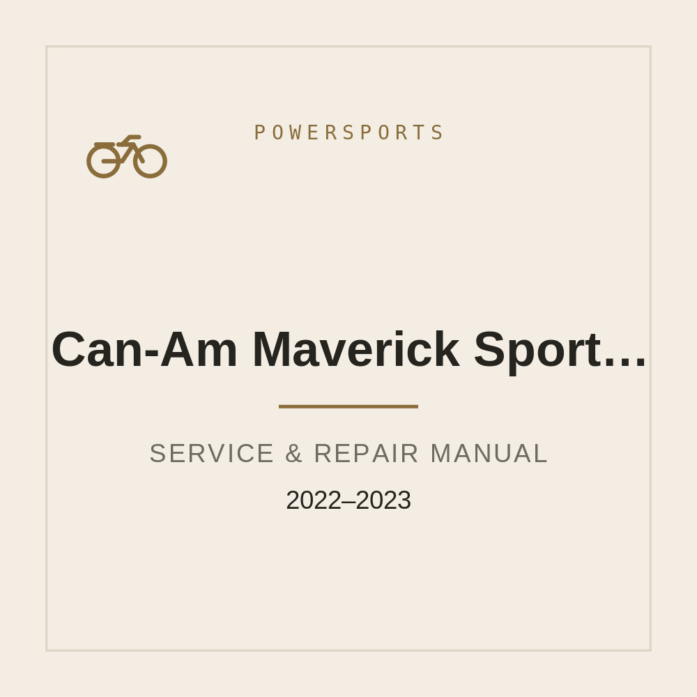 Repair Manual for Can-Am Maverick Sport Max 1000R | 2022-2023  Can-Am Maverick Trail 1000 — repair manual cover