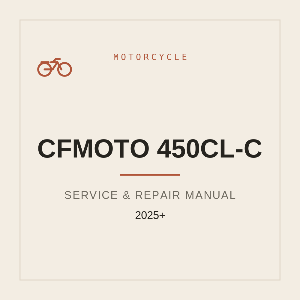 Repair manual for CFMOTO 450CL-C | 2025 onwards| — repair manual cover