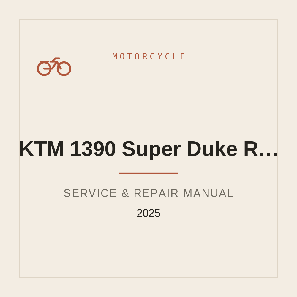Repair manual for KTM 1390 Super Duke R Evo 2025 — repair manual cover