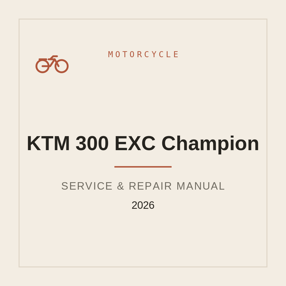 Repair manual for KTM 300 EXC Champion 2026 — repair manual cover