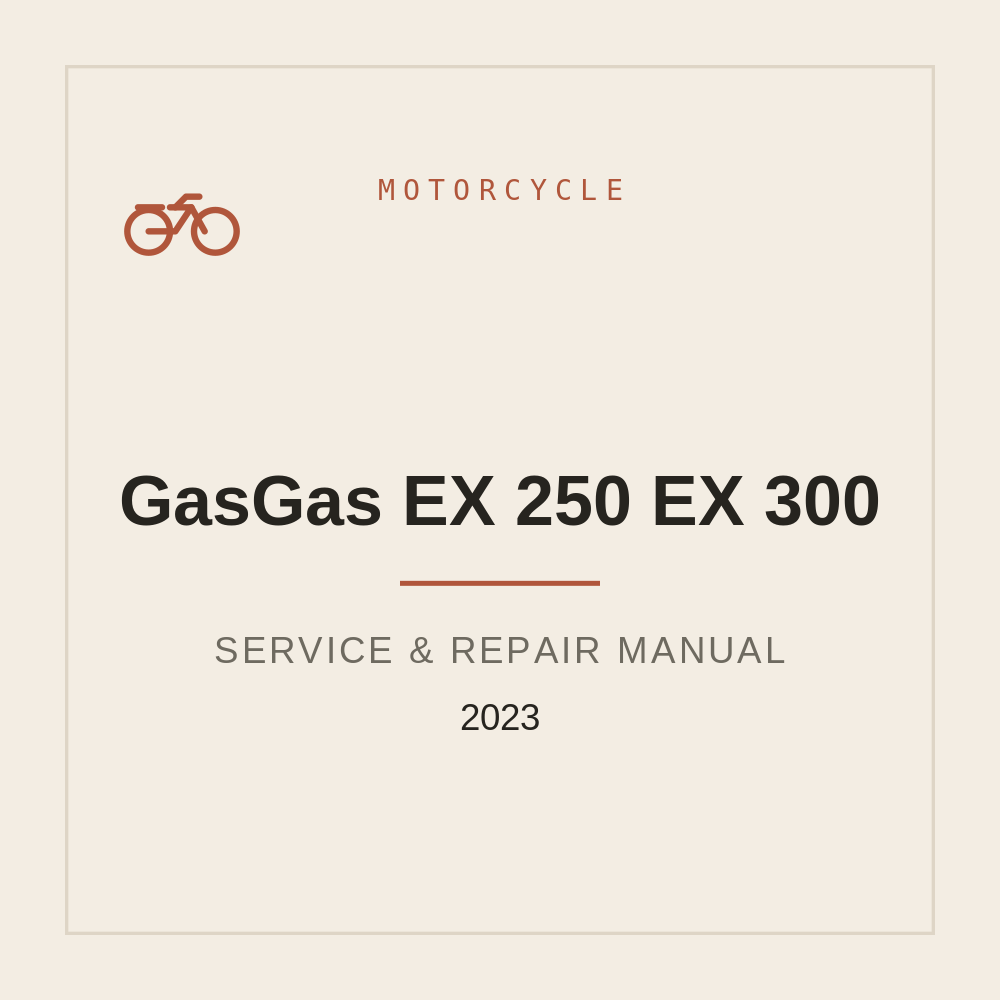 Repair Service Manual for GasGas EX 250 EX 300 manual 2023 — repair manual cover