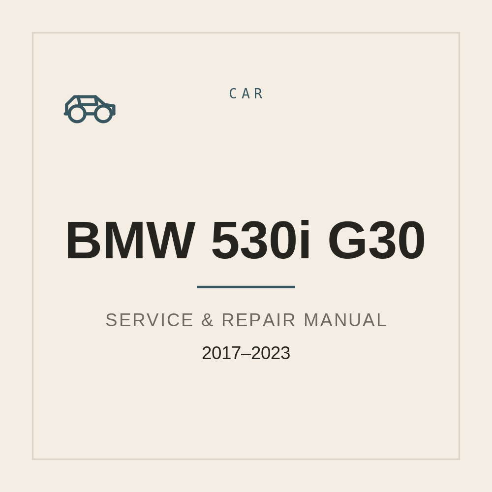 Service manual for BMW 530i G30 (2017-2023) — repair manual cover