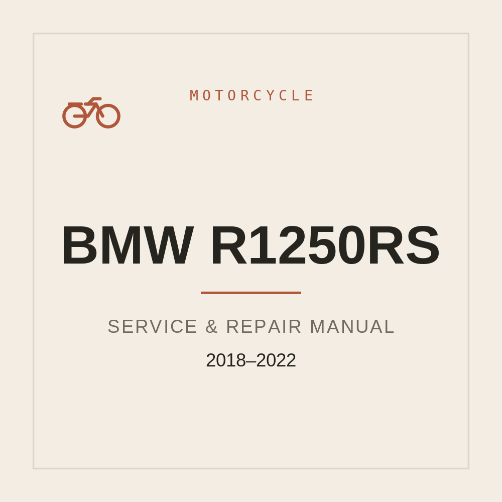 Service manual for BMW R1250RS 2018-2022 — repair manual cover