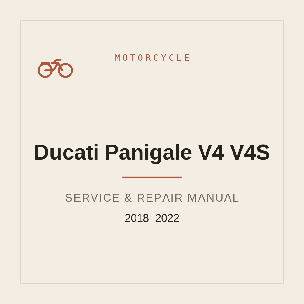 Service manual For Ducati Panigale V4 / V4S (2018-2022) — repair manual cover