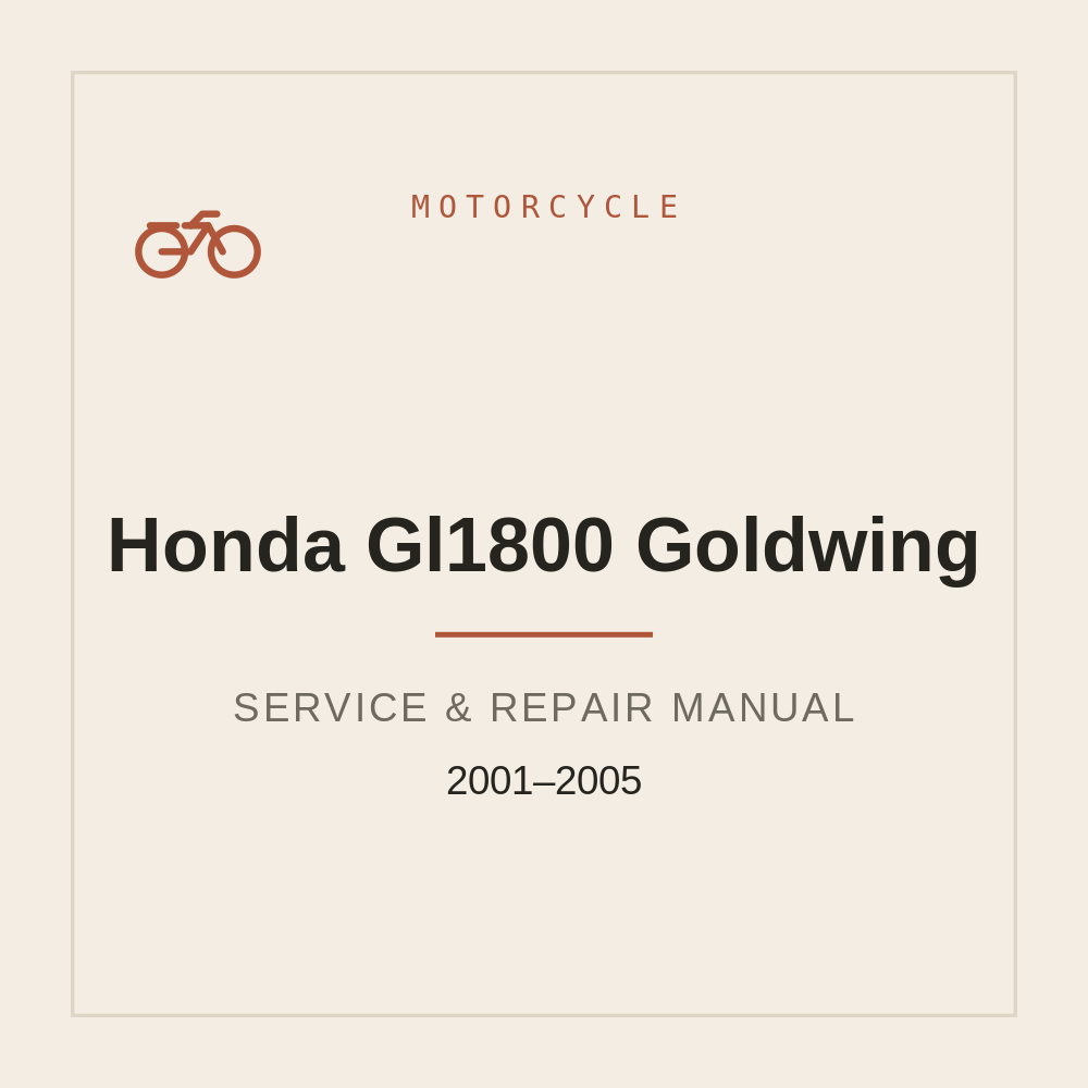 Service Manual for Honda Gl1800 Goldwing 2001-2005 — repair manual cover
