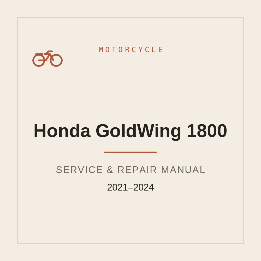 Service manual For Honda GoldWing 1800 (2021-2024) — repair manual cover
