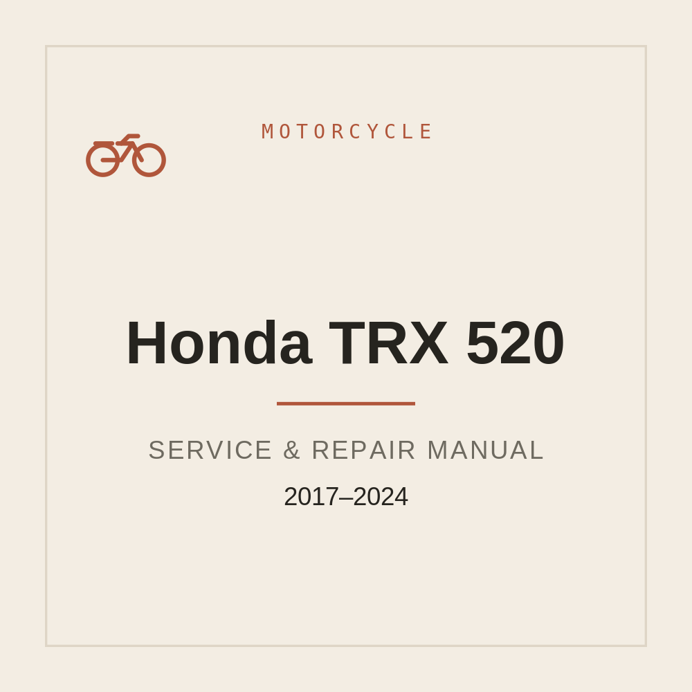 Service Manual for Honda TRX 520 2017 2018 2019 2020 2021 2022 2023 2024 — repair manual cover