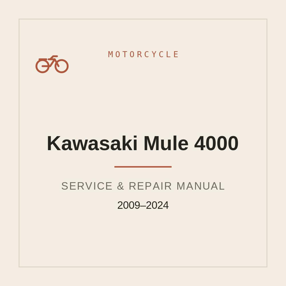 Service Manual for Kawasaki Mule 4000 | 2009-2024 — repair manual cover