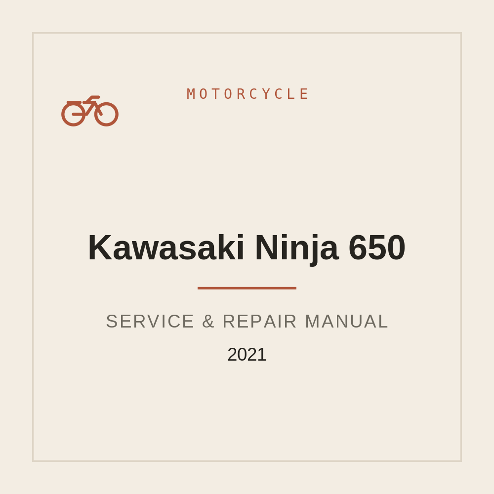 Service manual for Kawasaki Ninja 650 2021 — repair manual cover