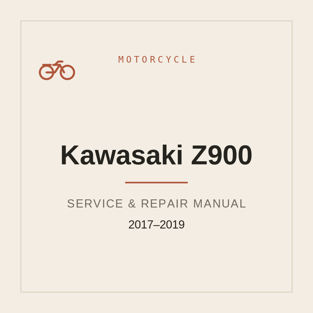 Service Manual for Kawasaki Z900 2017 2018 2019 — repair manual cover
