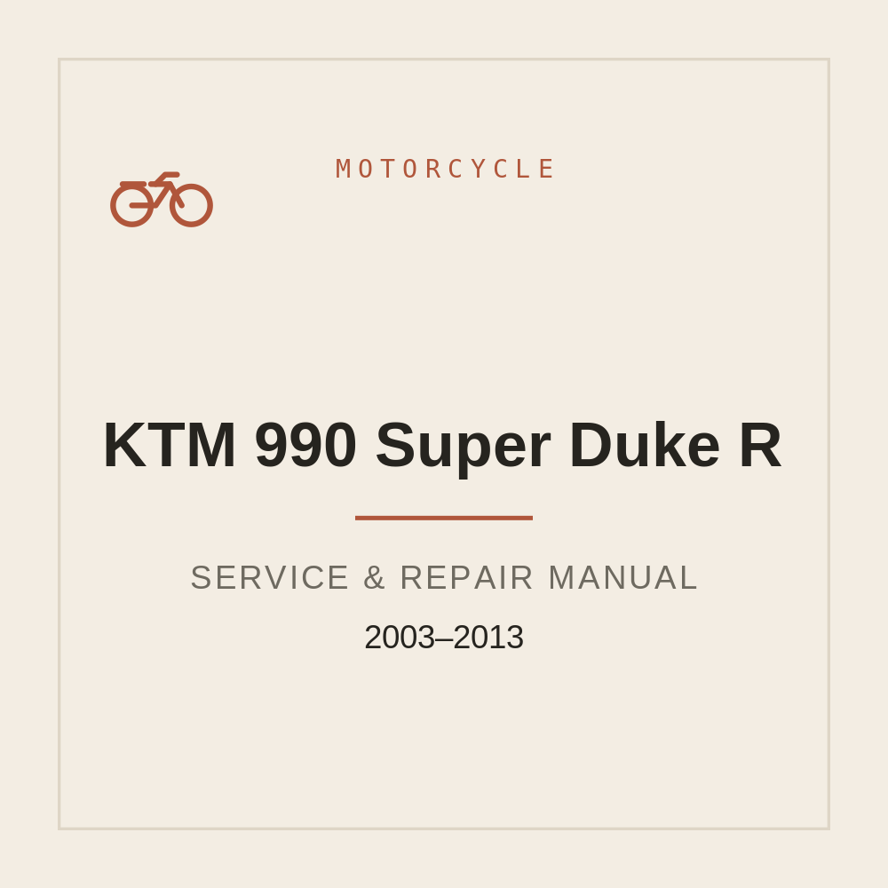 Service Manual for KTM 990 Super Duke/R 2003-2013 — repair manual cover