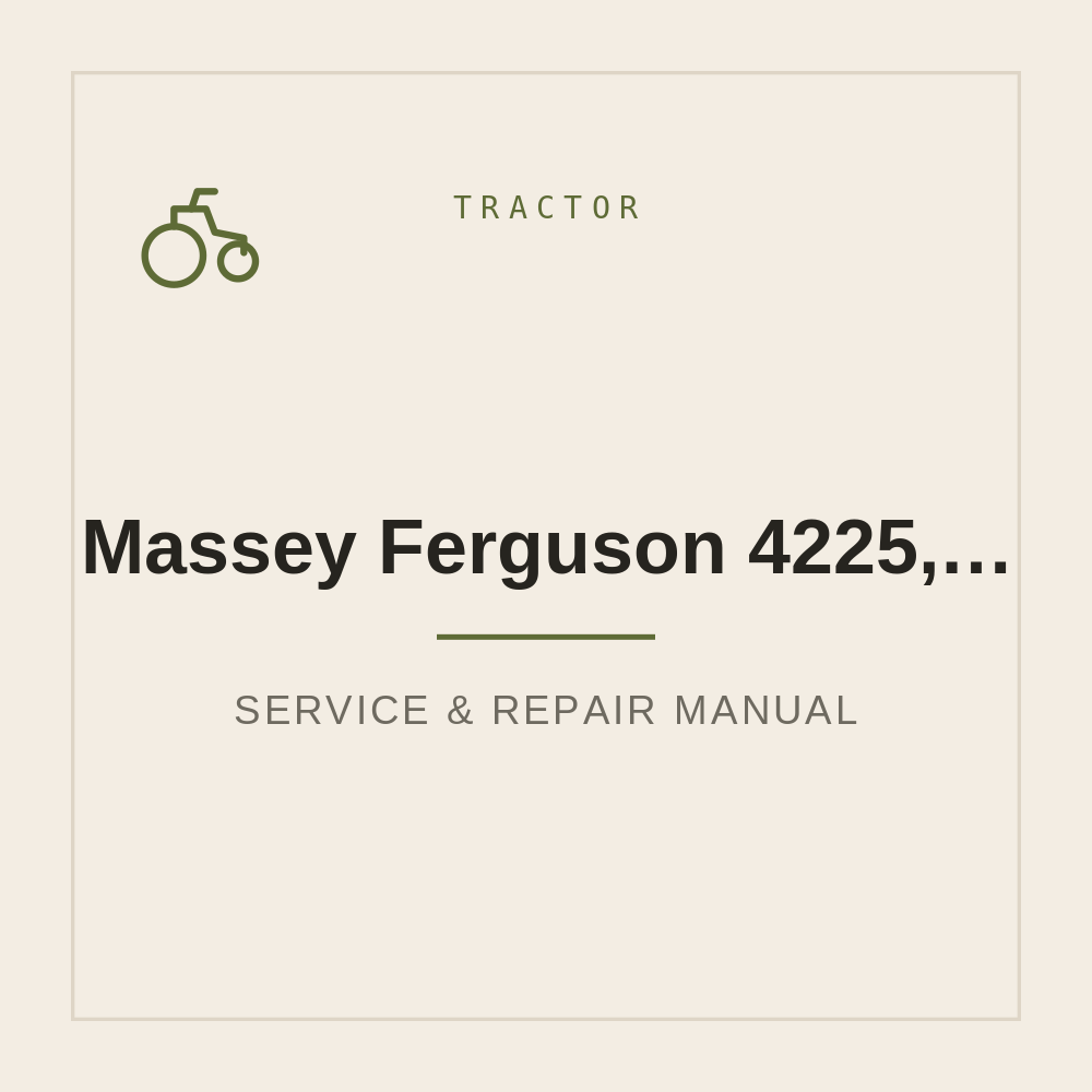Service Manual for Massey Ferguson 4225, 4235, 4245 — repair manual cover