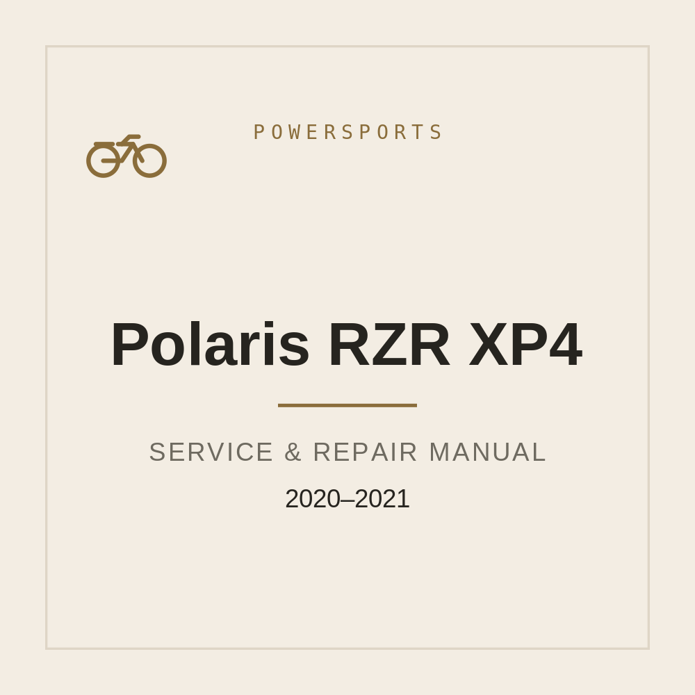 Service Manual For Polaris RZR XP4 (2020-2021) — repair manual cover