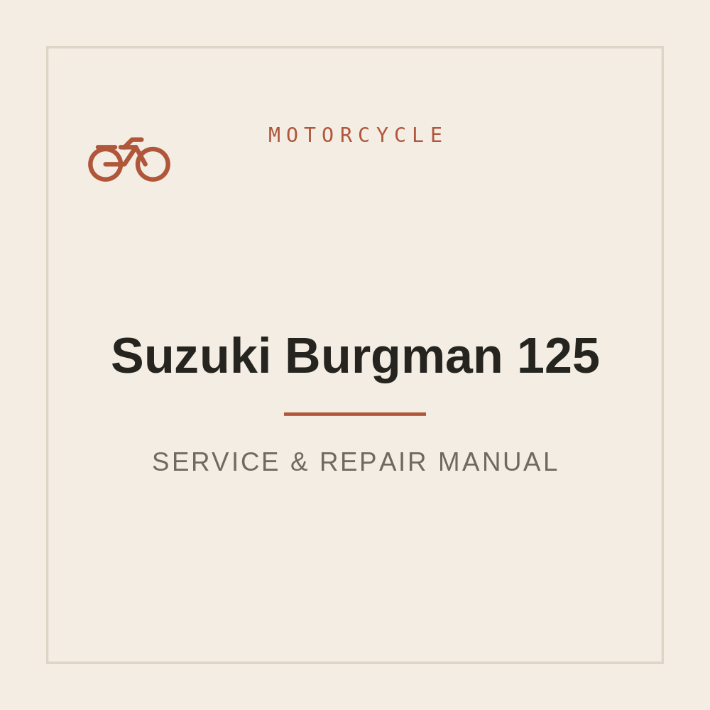 Service Manual for Suzuki Burgman 125 — repair manual cover