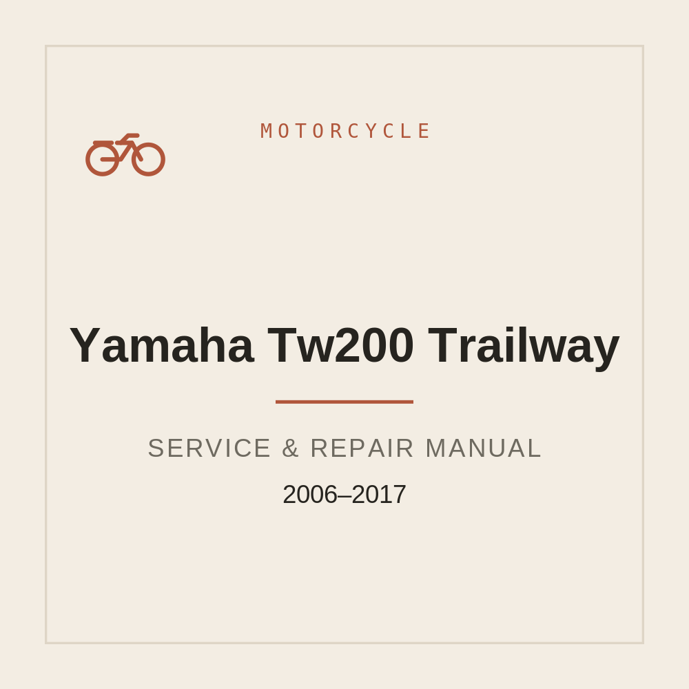 Service manual for Yamaha Tw200 Trailway 2006-2017 — repair manual cover