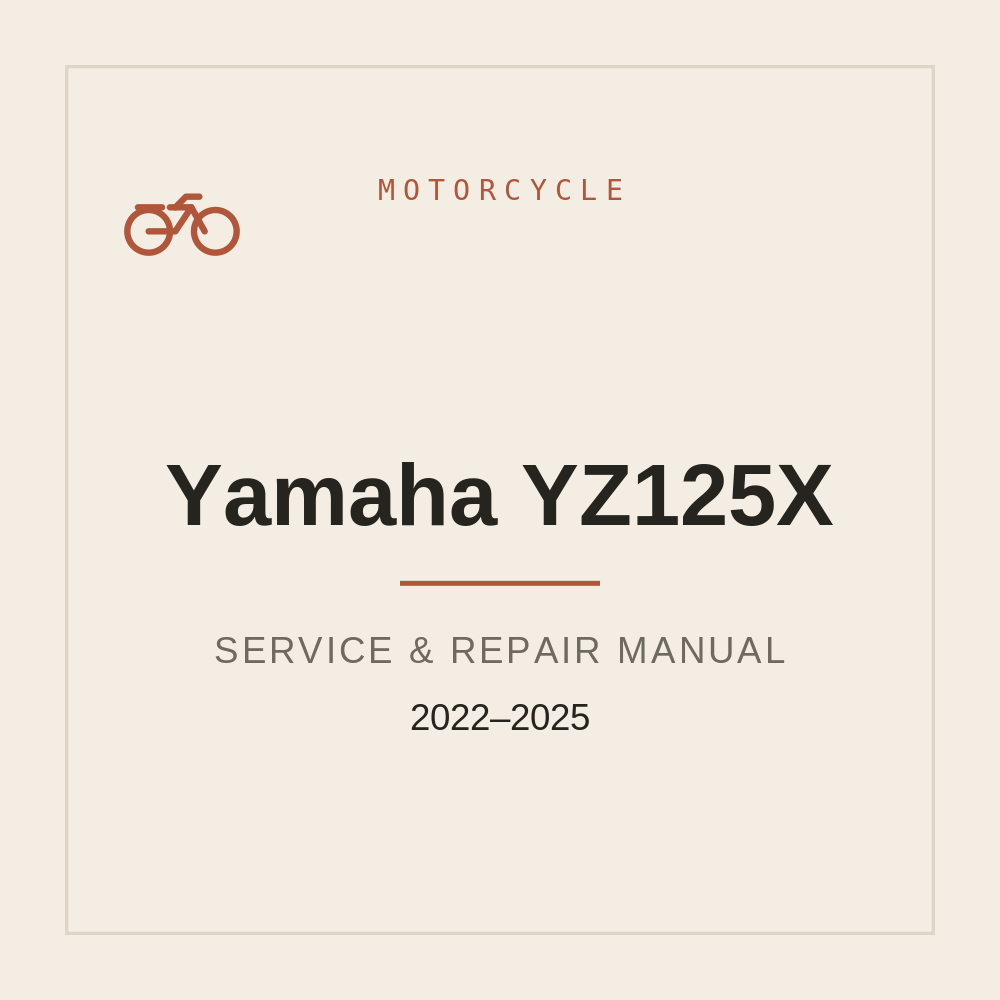 Service manual for Yamaha YZ125X 2022-2025 — repair manual cover