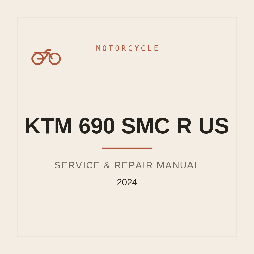 Service Repair Manual 2024 KTM 690 SMC R US — repair manual cover
