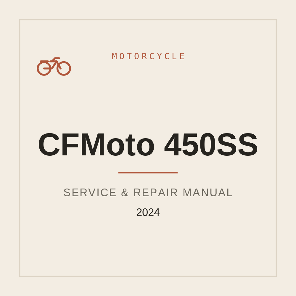 Service Repair manual for 2024 CFMoto 450SS — repair manual cover