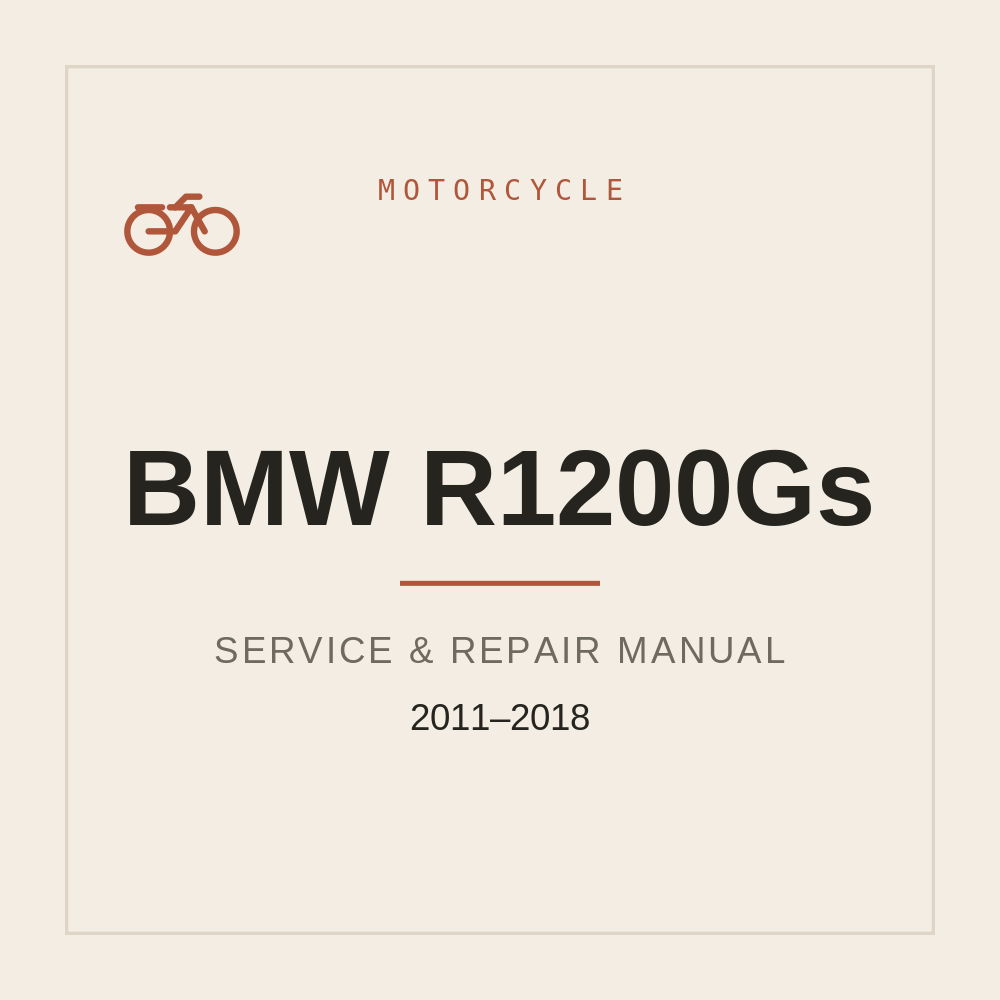 Service Repair manual for BMW R1200Gs (2011-2018) — repair manual cover