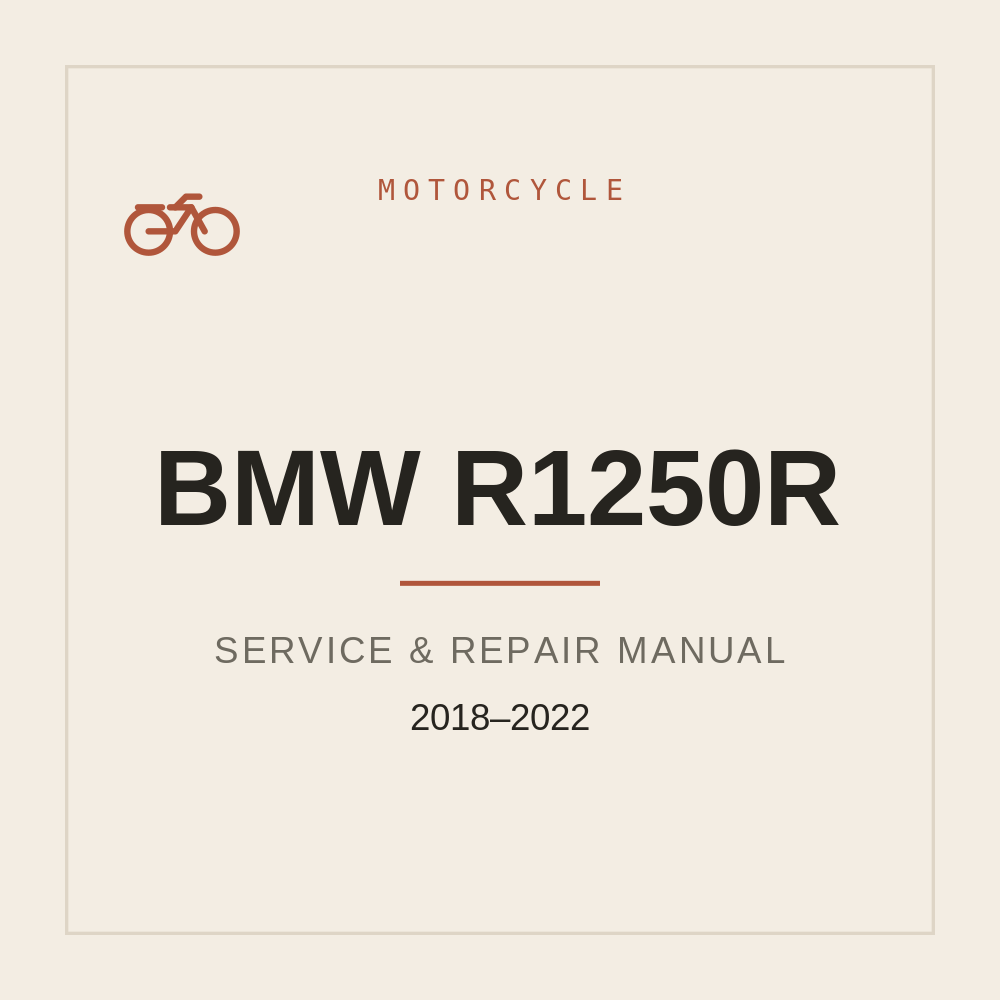 Service Repair manual For BMW R1250R (2018-2022) — repair manual cover