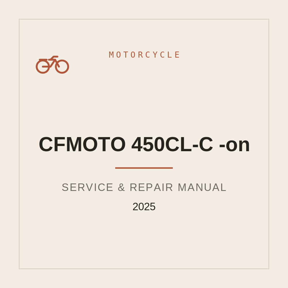 Service Repair manual for CFMOTO 450CL-C (2025-on) — repair manual cover