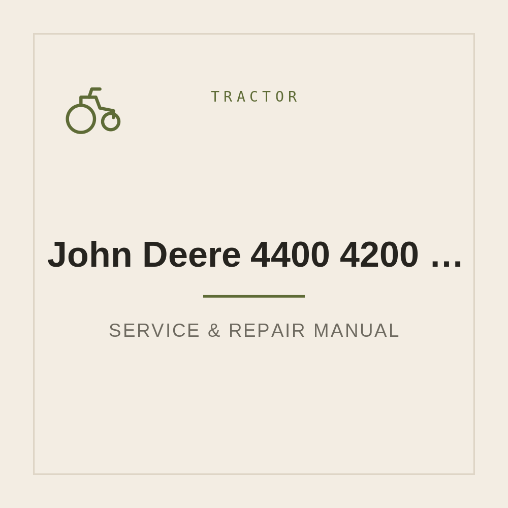 Service Repair Manual for John Deere 4400 4200 4300 — repair manual cover