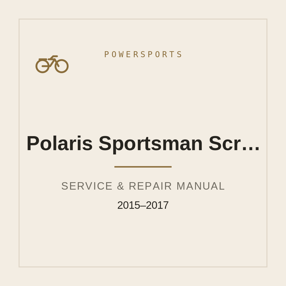 Service Repair manual for Polaris Sportsman Scrambler 1000 (2015-2017) — repair manual cover