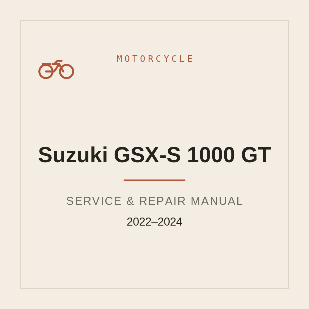 Service Repair manual for Suzuki GSX-S 1000 GT (2022-2024) — repair manual cover