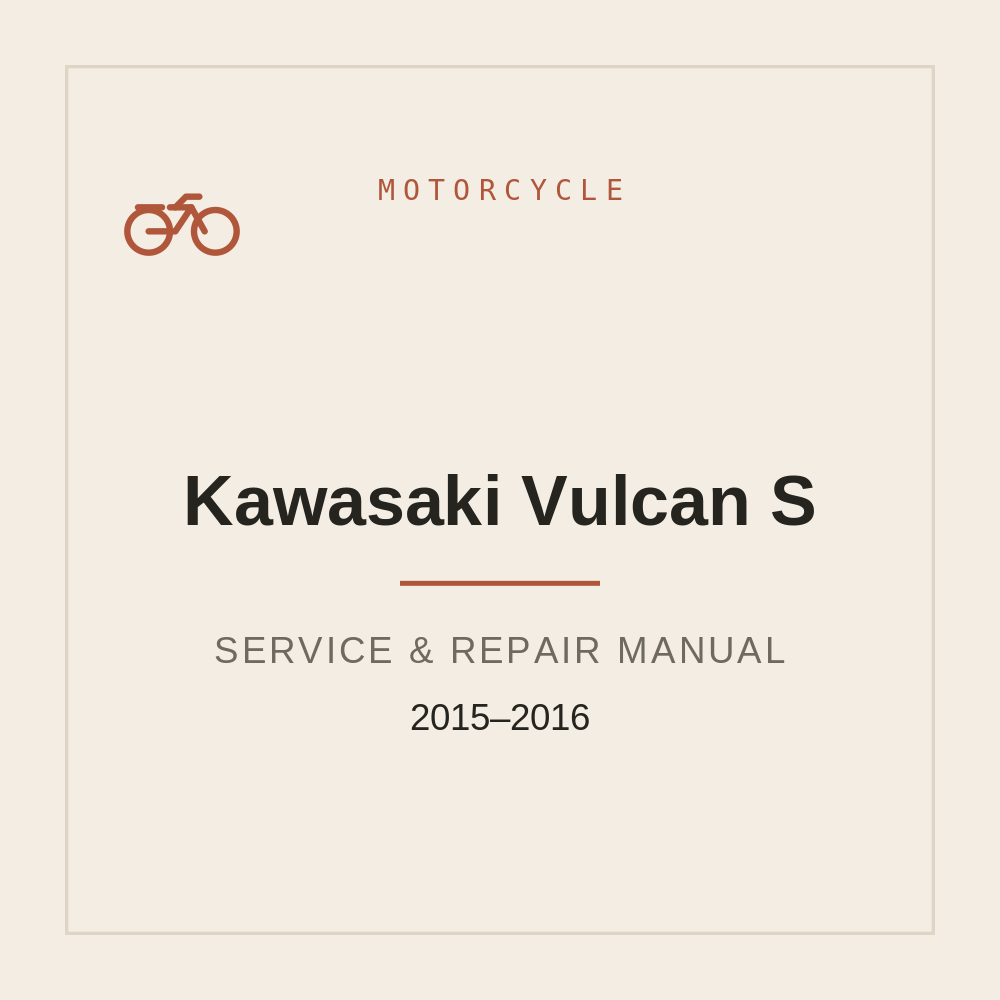 Service Repair manual Kawasaki Vulcan S 2015-2016 — repair manual cover