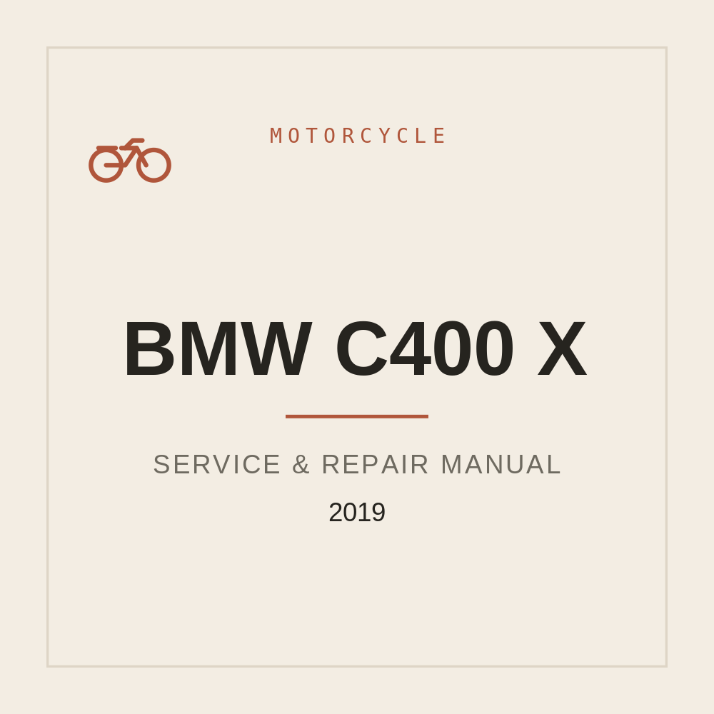 Service Workshop Manual for BMW C400 X 2019 — repair manual cover