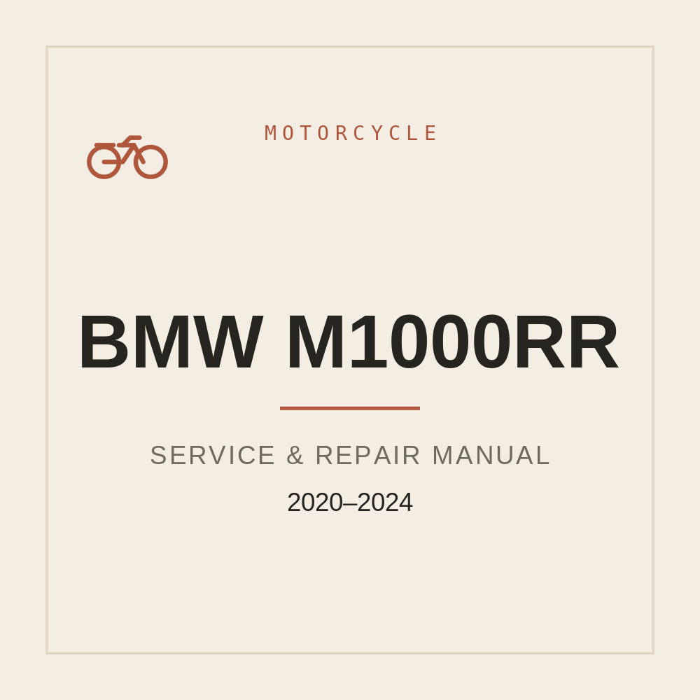 Service Workshop Manual for BMW M1000RR (2020-2024) — repair manual cover