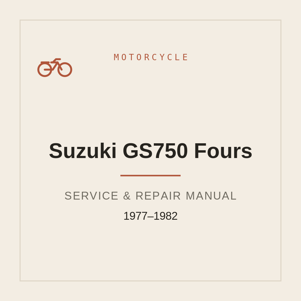 Suzuki GS750 Fours | 1977-1982 Workshop Service manual — repair manual cover