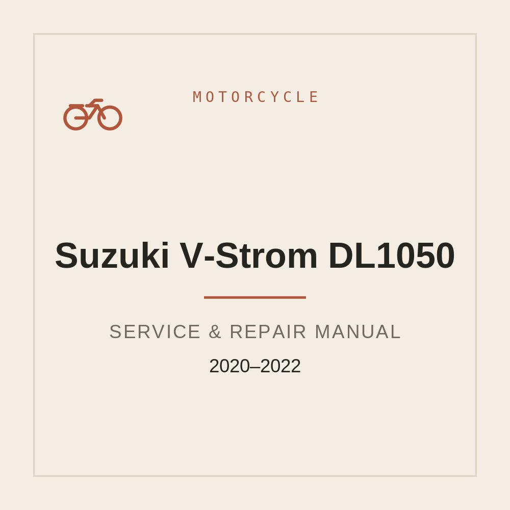 Suzuki V-Strom DL1050 Repair Manual 2020-2022 — repair manual cover