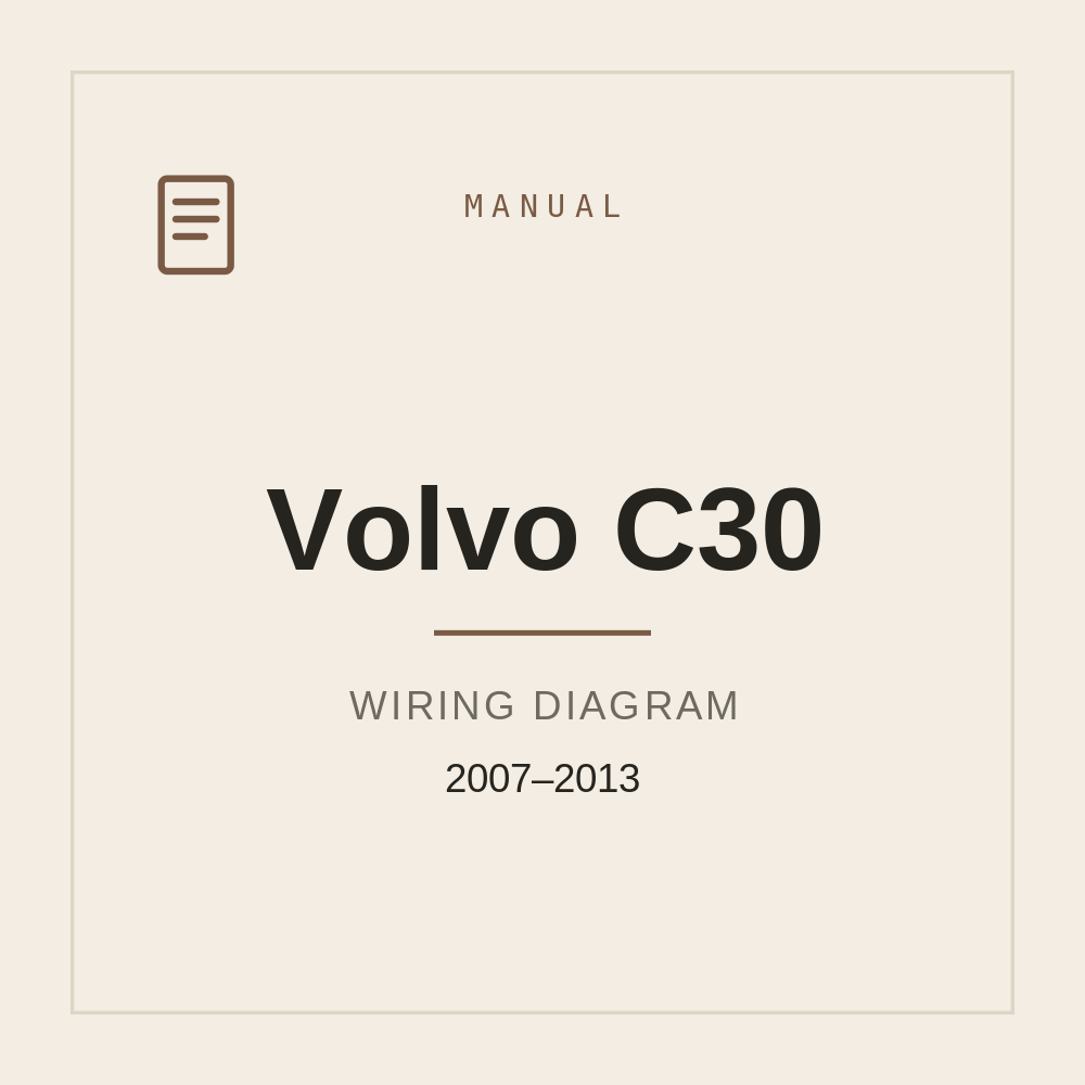 Volvo C30 2007-2013 Wiring Diagram — repair manual cover