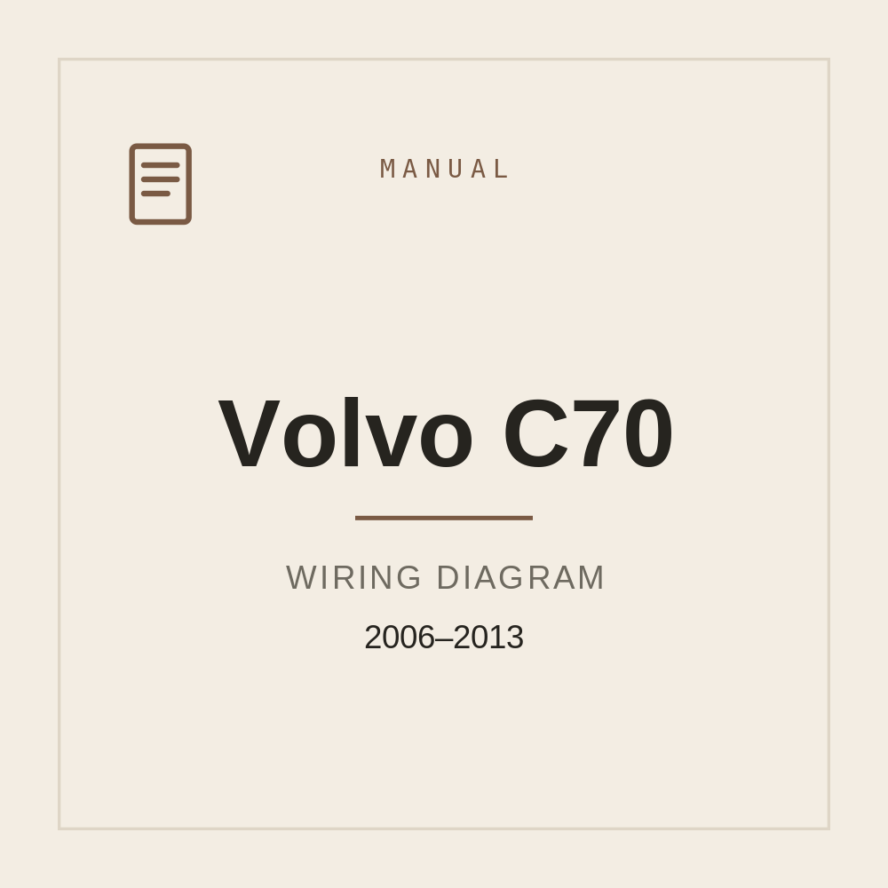 Volvo C70 2006-2013 Wiring Diagram — repair manual cover