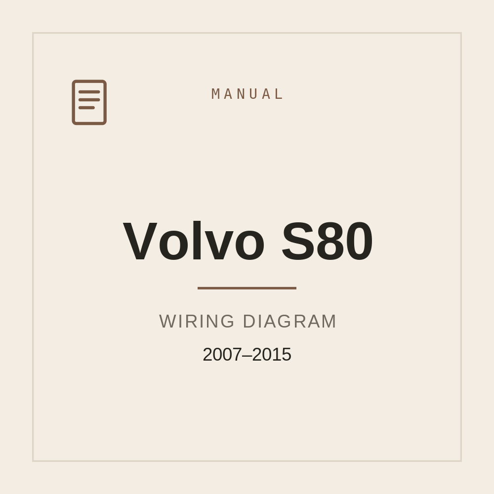Volvo S80 2007-2015 Wiring Diagram — repair manual cover