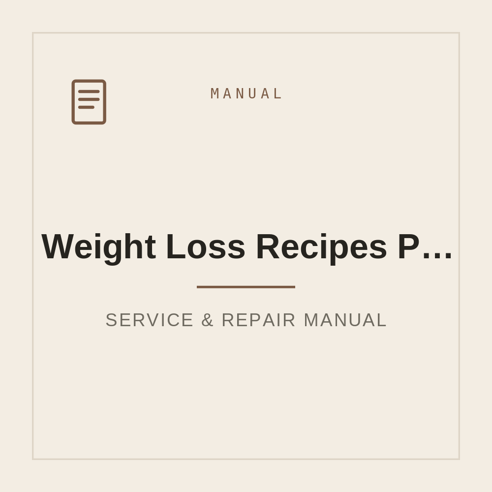 Weight Loss Recipes (Printable PDF) Balanced Menu at About 1,300 Calories Daily — repair manual cover